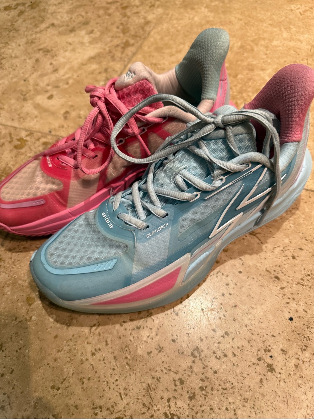 Women's Dual-Tone Athletic Sneakers in Blue & Pink